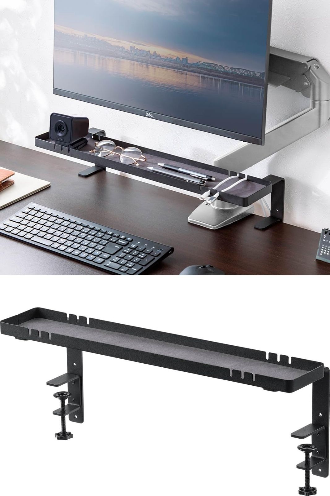 サンワダイレクト デスク 収納 クランプ 卓上収納 高さ調整 スチール製 耐荷重2kg ブラック 100-MR203BKts fd9c9bfa