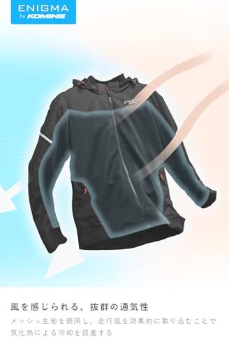 [ENIGMA] コミネ バイク用 ジャケット メッシュ 春夏秋向け 25-003 EN-003 CEレベル2プロテクター ラディアンス フーディma 72497b13