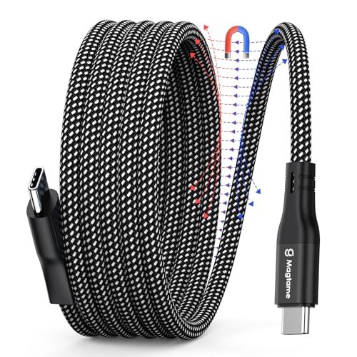Magtame usb cケーブル 急速充電 磁力吸着絡まり防止 タイプc_ケーブル 60W/PD対応 形状記憶 usbc&usbcケ_ーブル金属製コネクタtype-cケー_ブル二重ナイロン iPhone15/MacBook_Pro/Air/ 7c87d06f