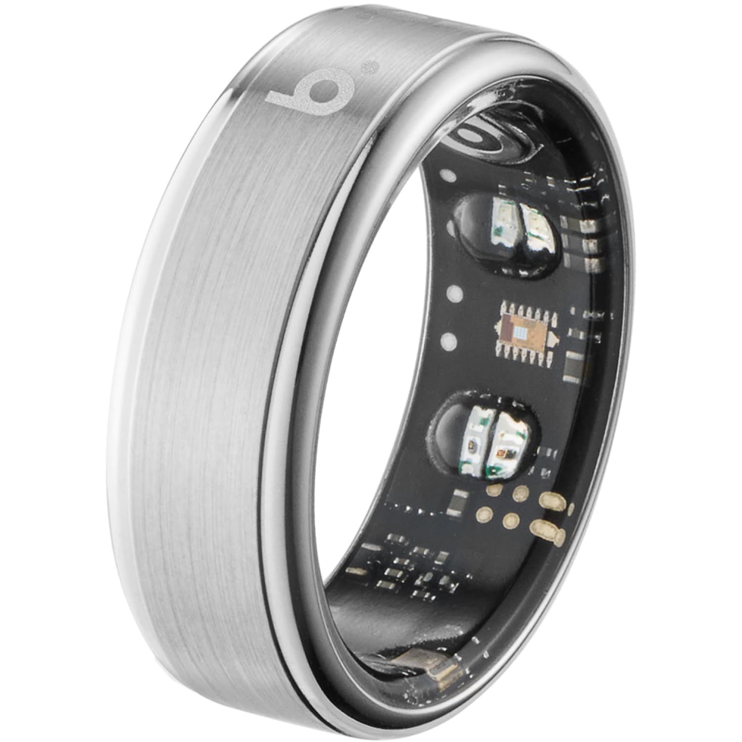 b.ring スマートリング G2 ステンレスモデル 健康管理 睡眠管理 AI分析 Android iPhone対応 専用アプリ 最大7日間持続 IP68 5ATM 防水 歩数計 超軽量 ポータブル充電ケース付き (シルバー, US11号（日本基準2 ...