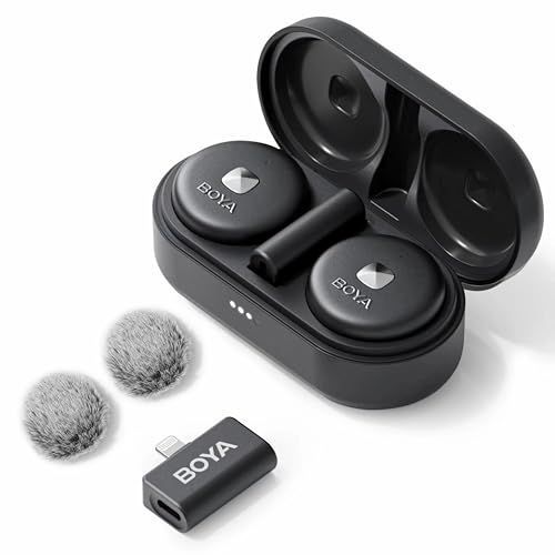 BOYA Omic-D iPhone iPad用 ワイヤレス ピンマイク マグネットクリップ付き ワイヤレス充電 48KHz HD音質 無指向性 ノイズキャンセリング 最大15時間バッテリー 瞬時接続 ライブ配信用 Vlog インタビュー Y e6c63fa9