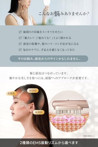 RELX 電気ブラシ EMS 美顔器【日本企業企画】リフトブラシ LED 頭皮ケア 美容家電 ギフト プレゼント ローズゴールド/