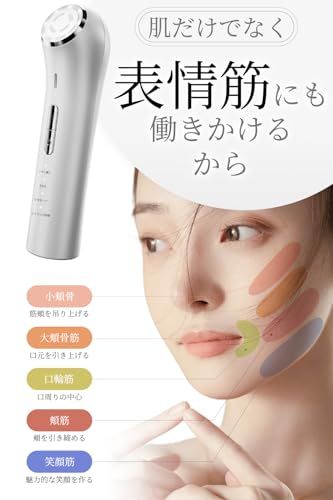 美顔器 3段階EMS強化 1台多役 美容器 目元ケア RF美顔器 イオン導入 ボディケア 温熱ケア 3色LED 光エステ 4モード 3段階レベル 超音波振動 毛穴ケア 自宅用 時短美容 美容家電 持ち運び便利 USB充電式 男女兼用 誕生日プレゼント 日本語/