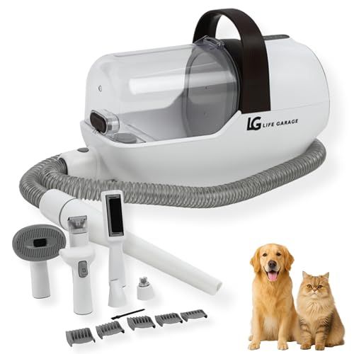 【LIFE GARAGE】 ペット用バリカン 掃除機 吸引 2.2L大容量 7in1 グルーミングセット 犬 猫 抜け毛 吸引しながらカット 静音 68dB 自宅トリミング 換毛期 1台7役 足裏 顔周り 初心者向け★m 5fb994b2