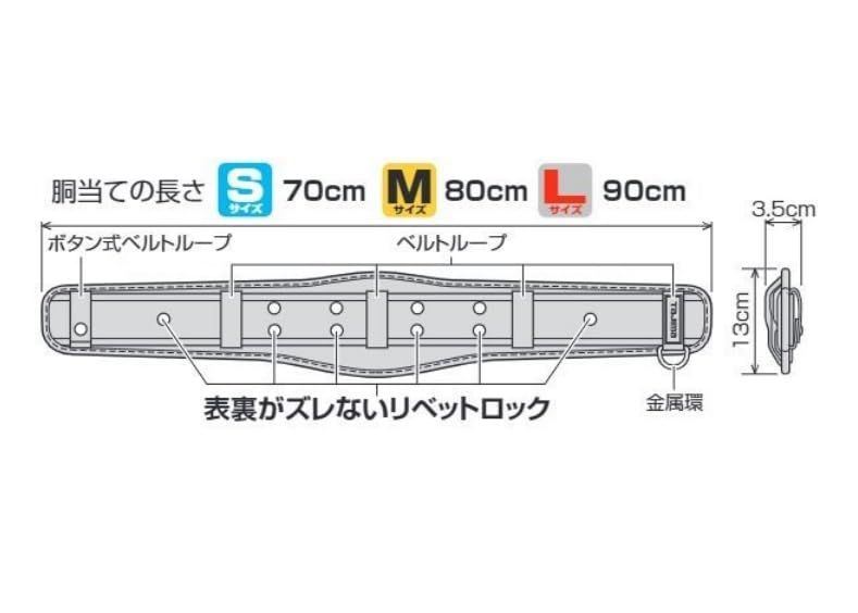 タジマ 安全帯 胴当てベルトCR700 長さ700mm サポート力を高める幅広設定・超立体ダブルクッション 腰骨が痛くなりにくいサイドサポート形状 ズレにくいノンスリップ構造★m adb20f86