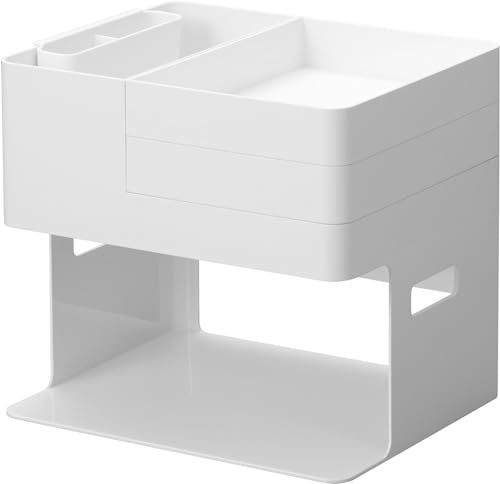 山崎実業(Yamazaki) ネイルライト ＆ ジェルネイル用品 収納ケース ホワイト 本体：約W26×D21×H23.6cm タワー tower ネイル収納 ネイルケア 小物収納 2036as 2311881e