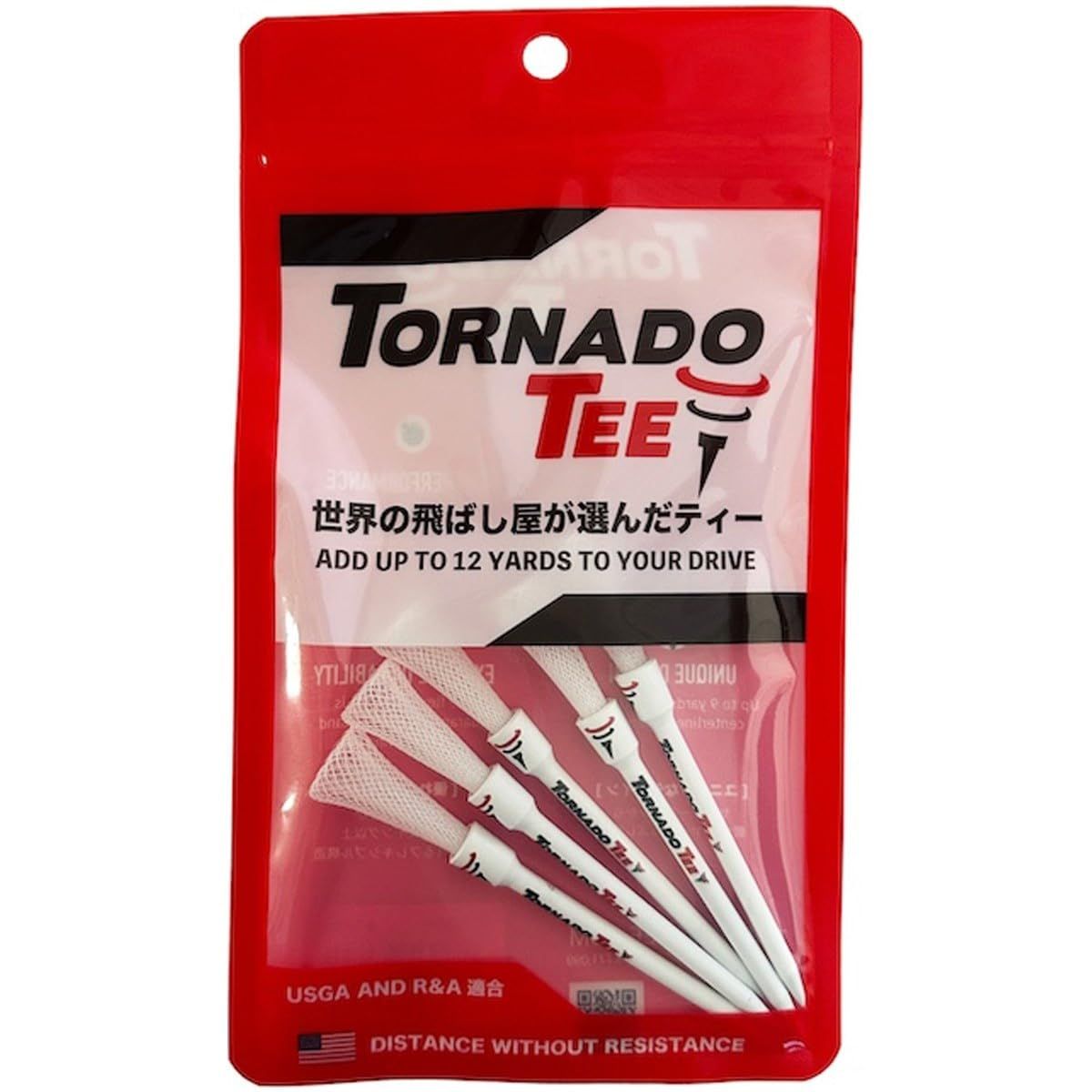 新品 TORNADO TEE 正規品 トルネード ティー ゴルフティー 「 5本入 」 WHITE(4インチ)