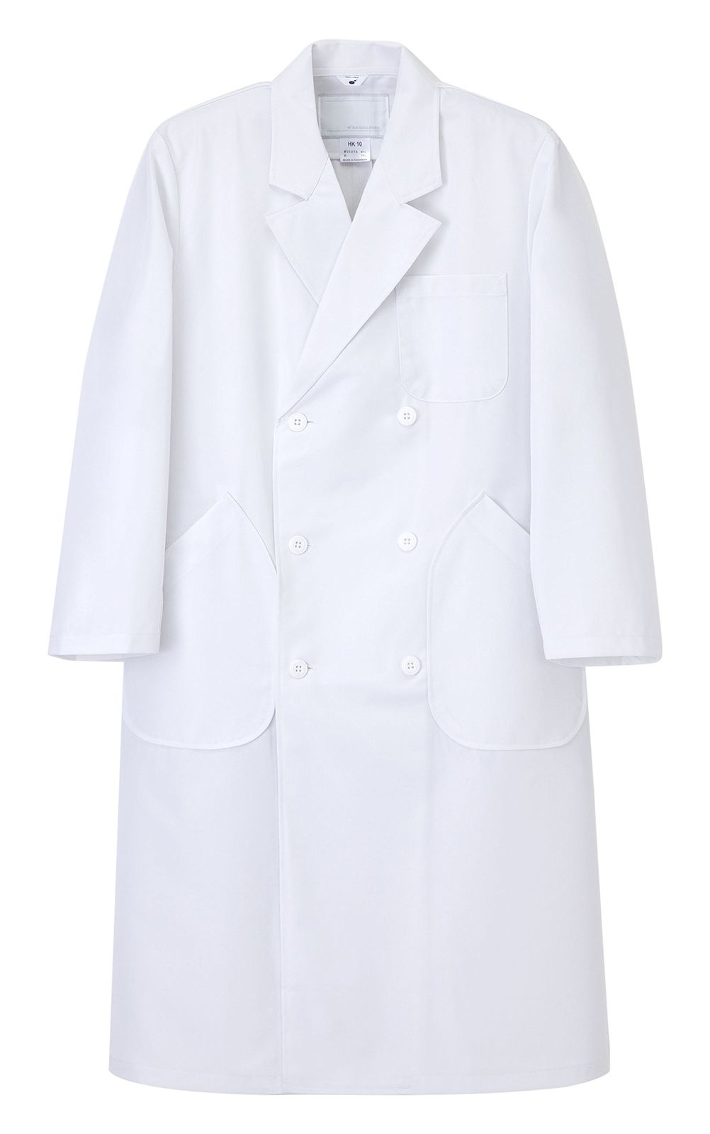 新品 ナガイレーベン NAGAILEBEN 男子ダブル診察衣 HK-10(L)ホワイト