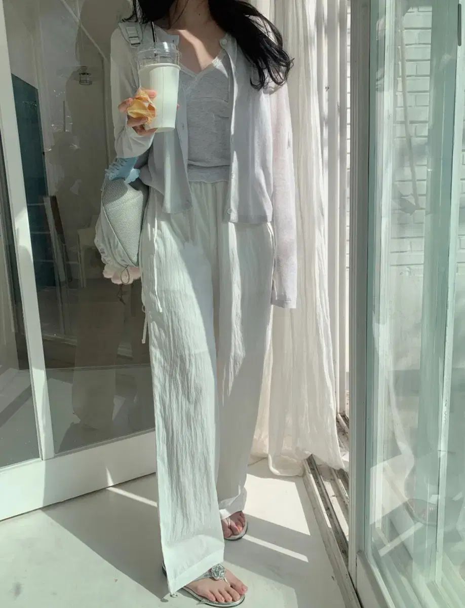 Fine クールジョガー リーボン パンツ アイボリー (新品)
