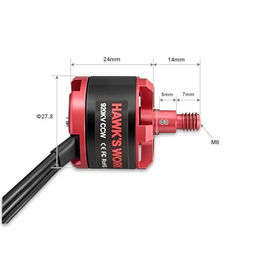 HAWK'S WORK ブラシレスモーター 2212 920KV、 のための2-4Sモーター RC飛行機マルチコプターDIYが完了450 F550 S500 S550 X525 DJIファントムクアドコプター (CW*2+CCW*2)送料無料