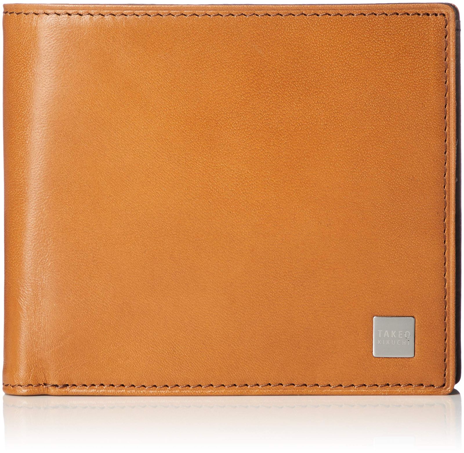 新品 [タケオキクチ] ピエール 二つ折り財布 小銭入れ付き(取り外し可能) 181618 キャメル