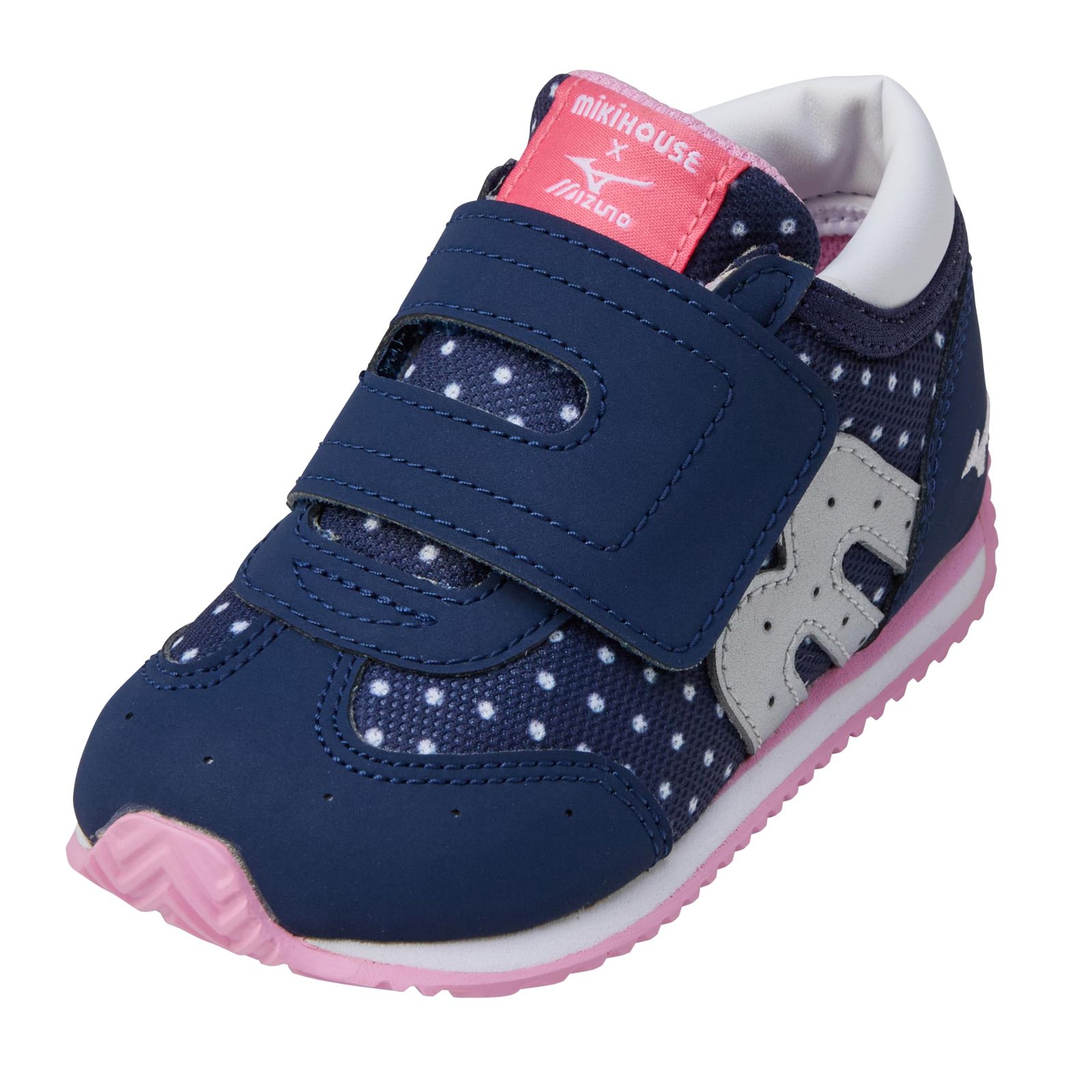 新品 [ MIKIHOUSE (ミキハウス)] 【WEB限定】ミズノコラボ セカンドベビーシューズ 11-9303-146 13 13.5 14 14.5 15 15.5 cm センチ ベビーシューズ キッズ 女の子 紺×ピンク