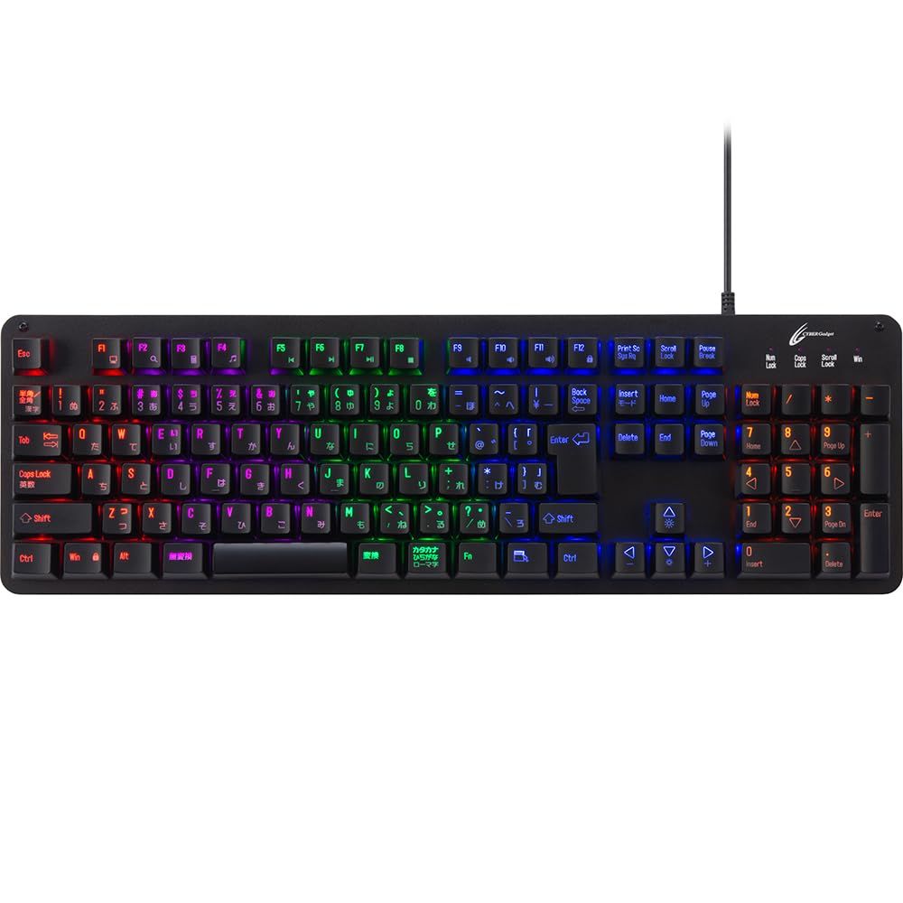 新品 CYBER ・ ゲーミングキーボード 【 メカニカルタイプ 】(PS5 / SWITCH 用) ブラック