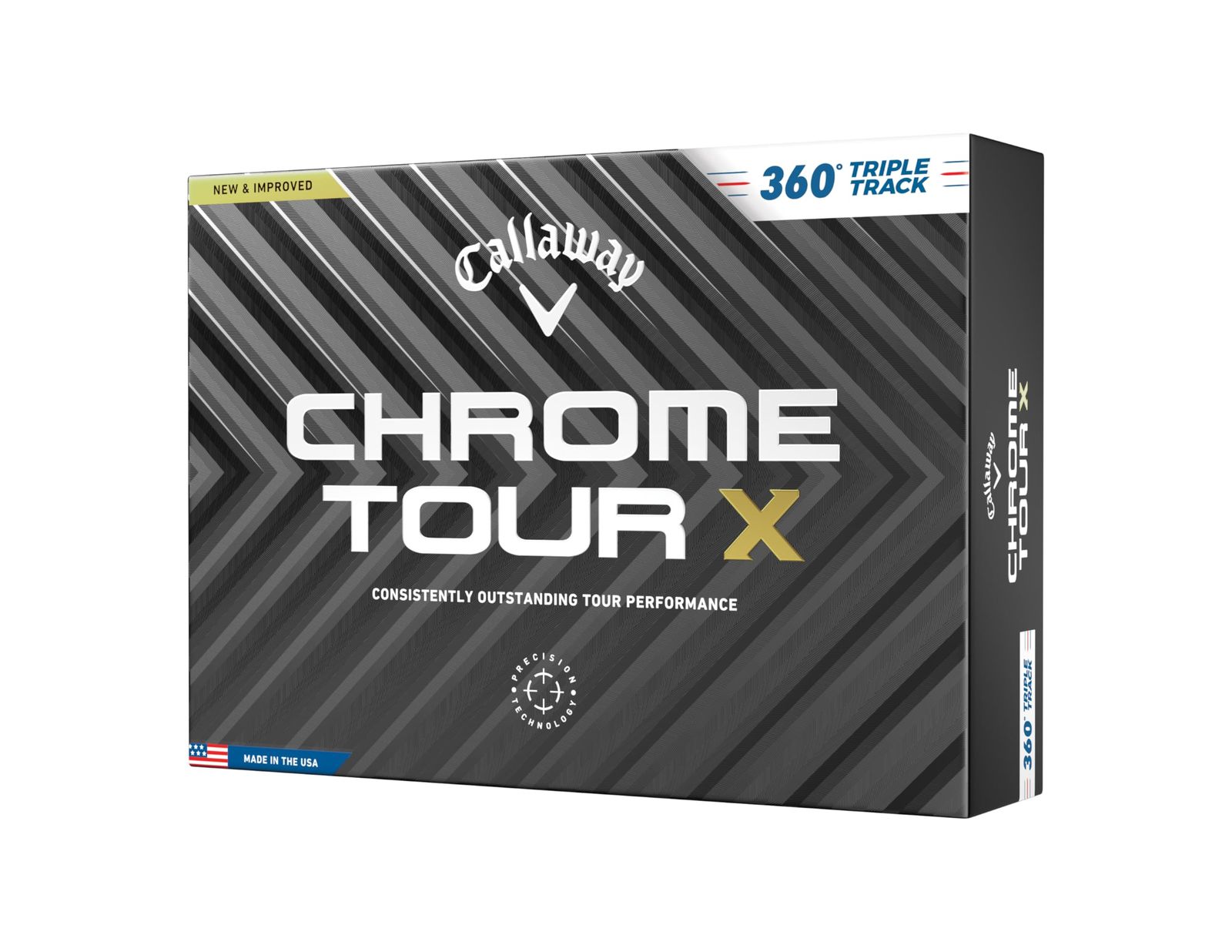 新品 キャロウェイ(Callaway) ゴルフボール CHROME TOUR X 24 360 TRIPLE TRACK 4ピース構造 トリプル・トラック ホワイト