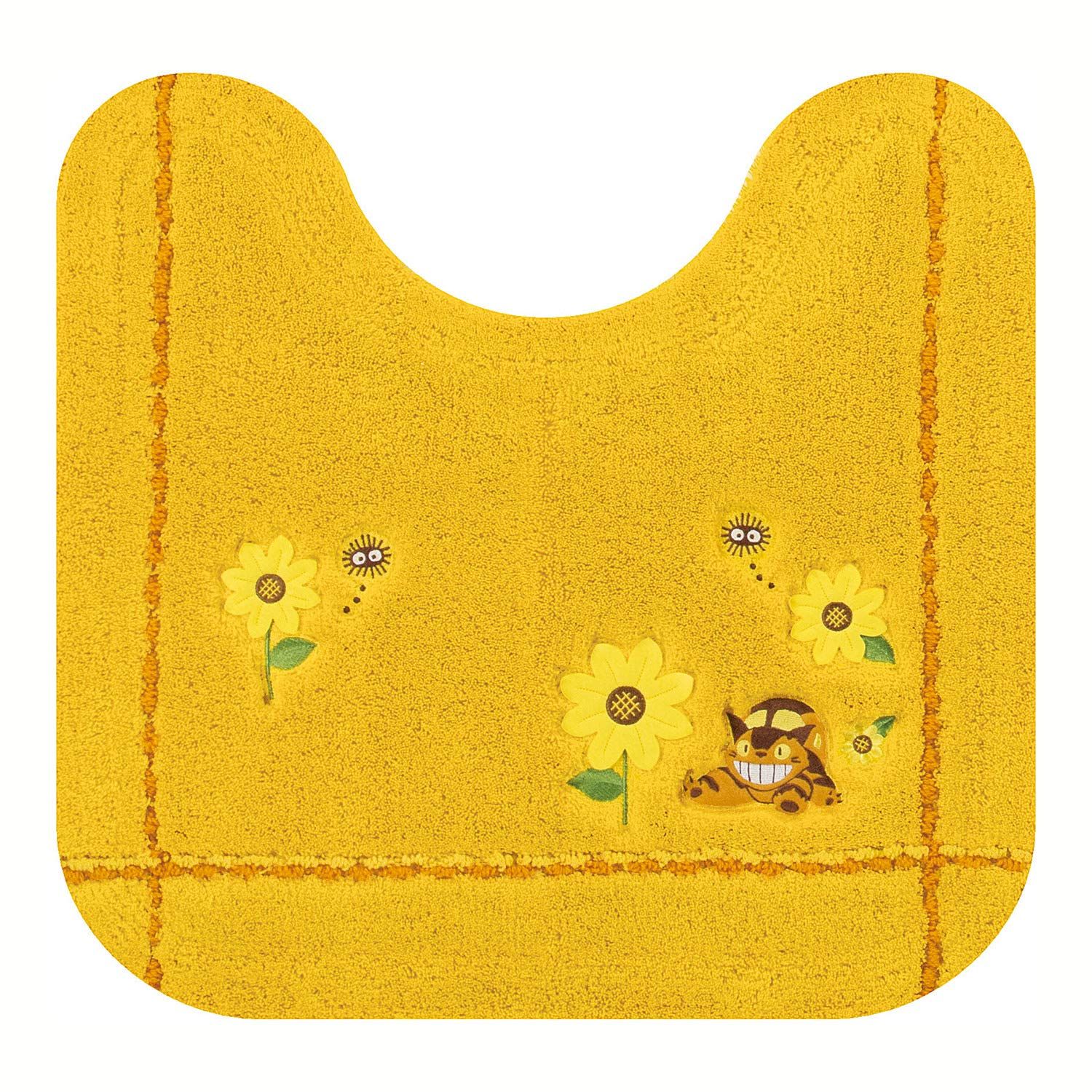 新品 センコー(Senko) となりのトトロ 花のバス停 トイレマット 約58×60cm イエロー キャラクター ネコバス ジブリ 19752