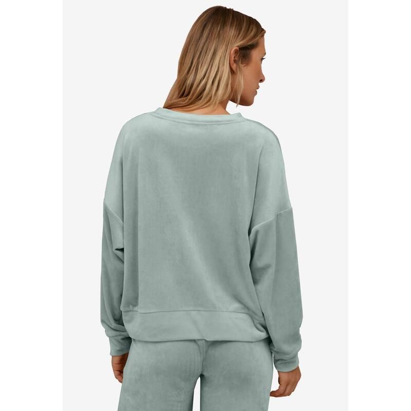 Ellos レディース アンダーウェア ナイトウェア プラスサイズ スウェット シャツ ellos Womens Plusize Boxy Velour Lounge Sweatshirt Black ブラック Ellos レディース アンダーウェア ナイトウェア プラスサイズ スウェット シャツ ellos Womens Plusize Boxy Velour Lounge Sweatshirt Black ブラック