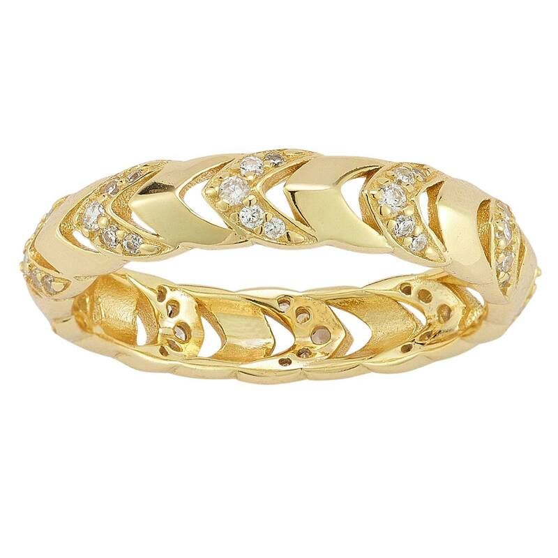 Sunkissed Sterling レディース アクセサリー リング Sunkissed Sterling 14k Gold Over Silver Cubic Zirconia Band Ringold Tone ゴールド