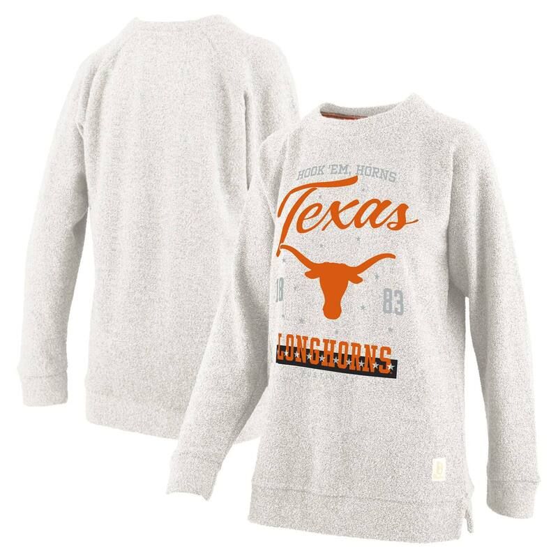 プレスボックス レディース トップス Tシャツ プラスサイズ パイル スウェット Womens Pressbox Oatmeal Texas Longhorns Plusize Comfy Cairo Terry Pullover Sweatshirtex M