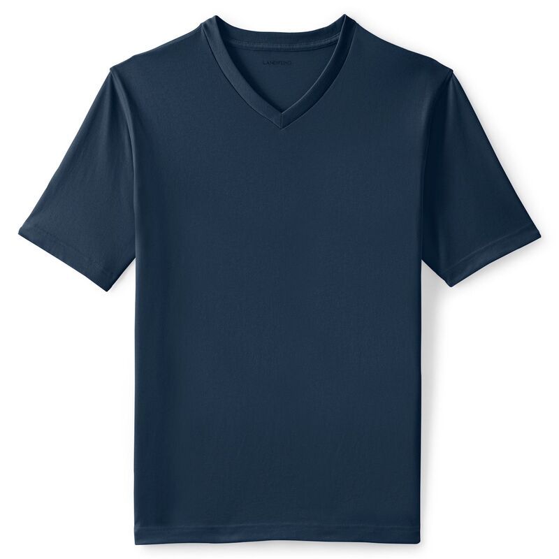 ランズエンド メンズ トップス Tシャツ Vネック Mens Lands End SuperT VNeck Tee Radiant Navy ネイビー