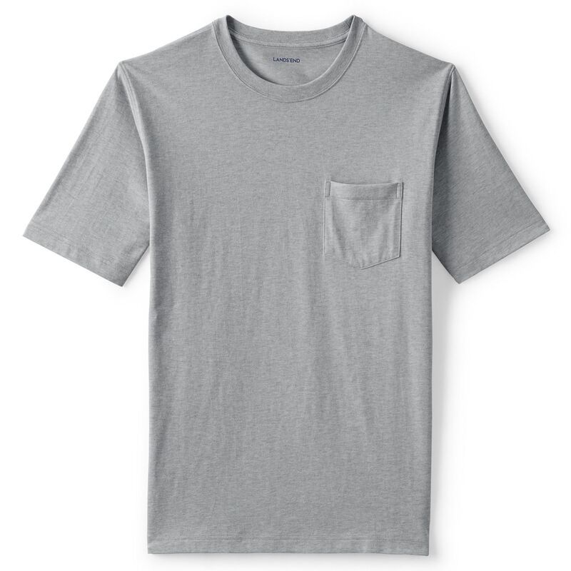 ランズエンド メンズ トップス Tシャツ Lands End Mens Lands End SuperT Short Sleeve TShirt with Pocket Gray Heather グレー