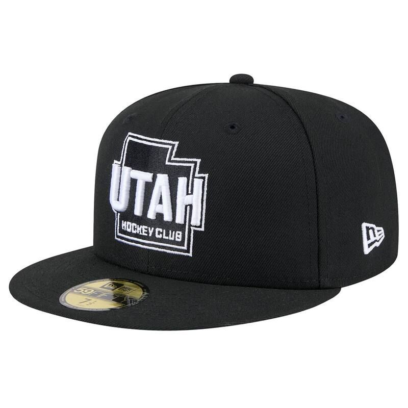 ニューエラ メンズ アクセサリー 帽子 Mens New Era Black Utahockey Club State Shape 1st Season 59FIFTY Fitted Hat Ute Black ブラック