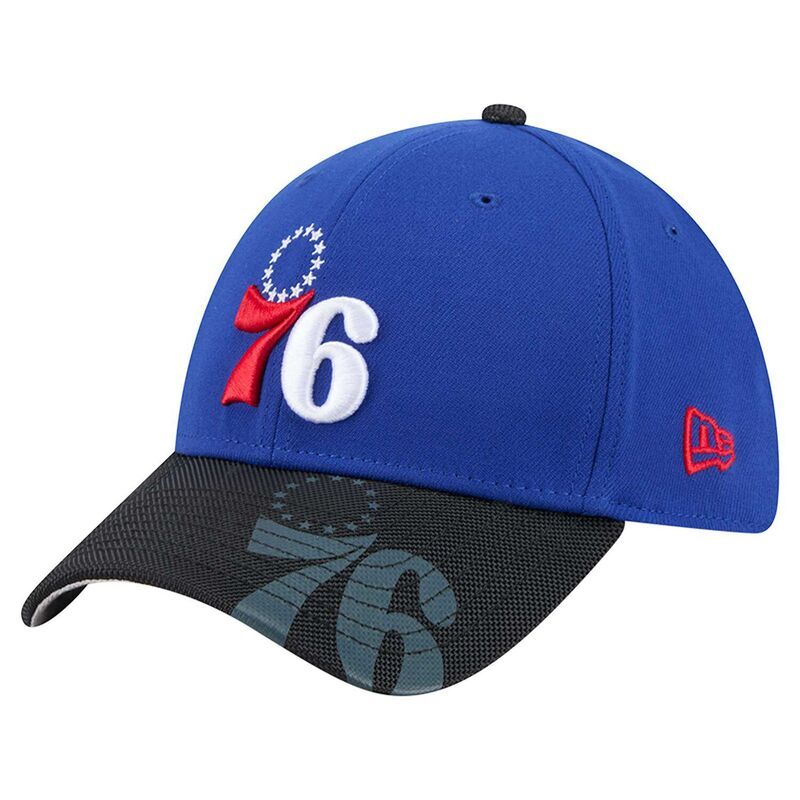 ニューエラ メンズ アクセサリー 帽子 Mens New Era RoyalBlack Philadelphia 76ersport Night Visor Hit 39THIRTY Flex Hat 76r Blue ブルー