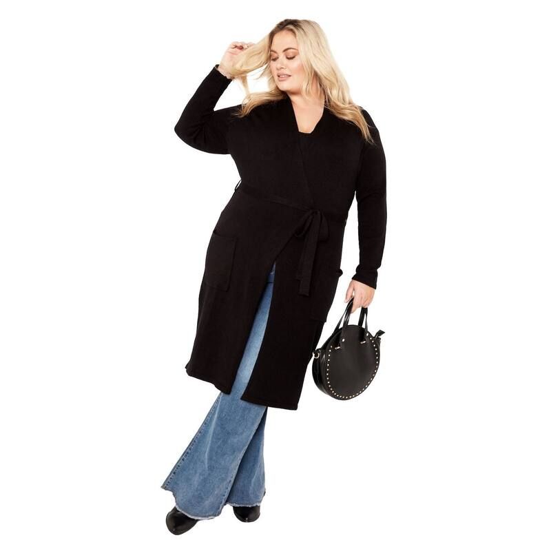 アベニュー レディース アウター ニット・セーター プラスサイズ カーディガン Avenue Womens Plusize Kennedy Cardigan Black ブラック