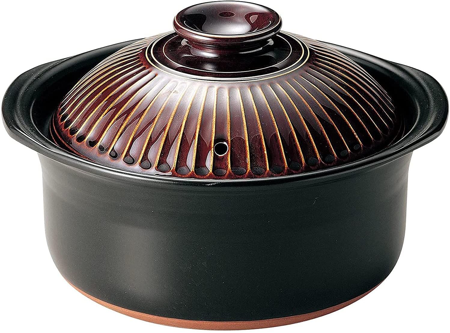 新品 萬古焼 銀峯陶器 菊花 ごはん土鍋 (3合炊き 飴釉) 特A研磨 …
