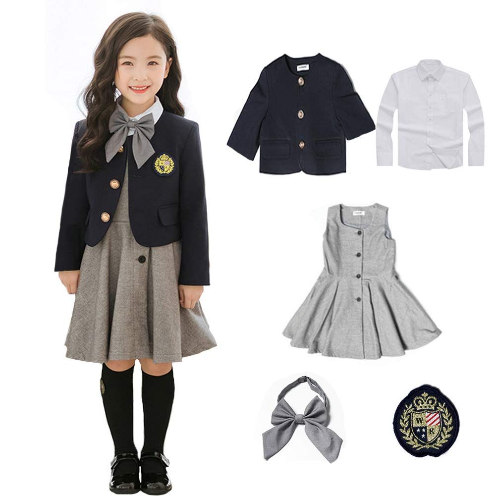 新品 [Lucky kids] 子供服 女の子 卒園式 入学式 フォーマル ワンピース 小学校 スーツ 卒業式 受験 七五三 面接 濃紺 冠婚葬祭 150