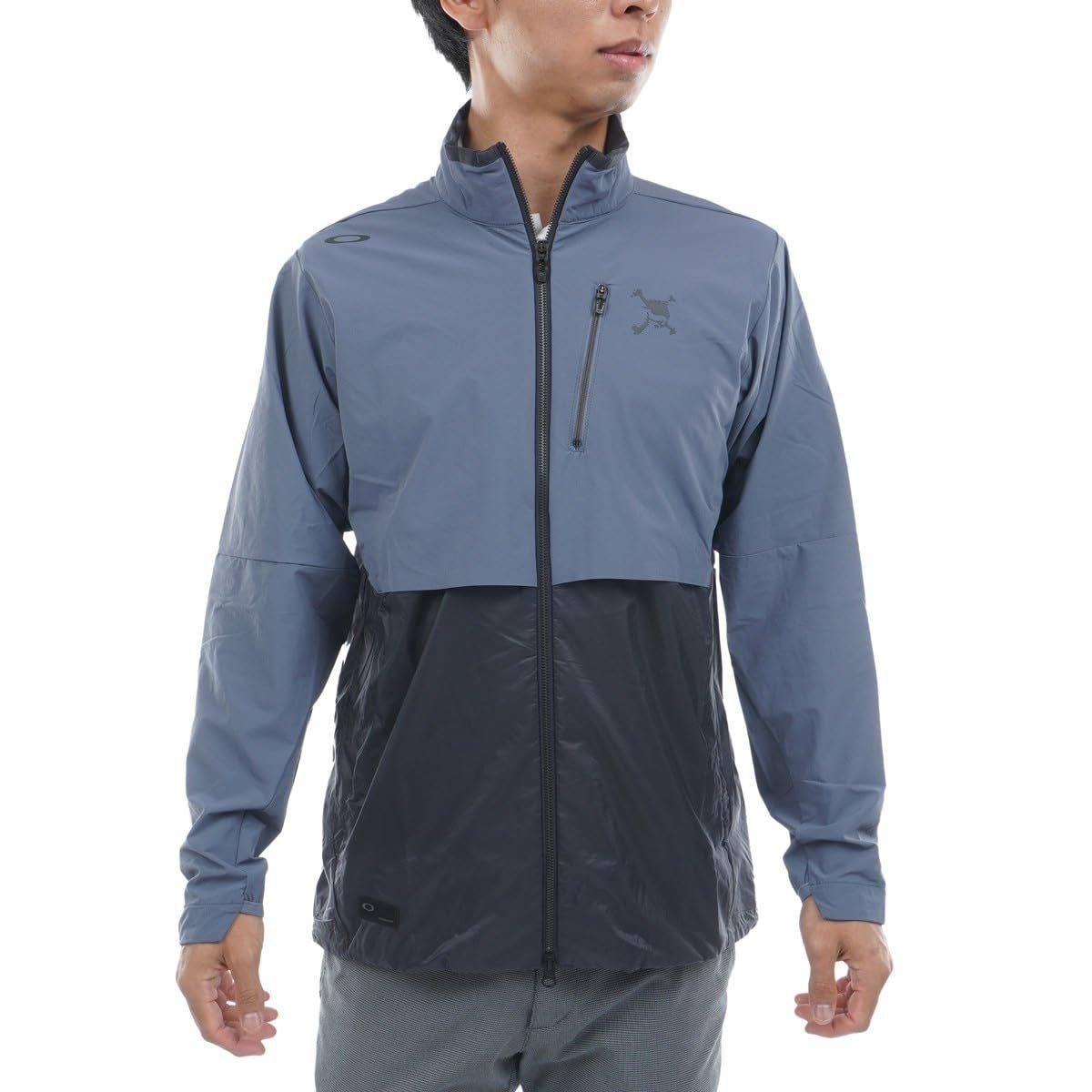 新品 Oakley (オークリー) ジャケット FOA408273 SKULL IDEALLY HYBRID US S サイズ (日本 M サイズ相当) LT JACKET メンズ BLUE (ブルー) TAR ゴルフ 軽量 撥水 防風 ストレッチ ベンチレー
