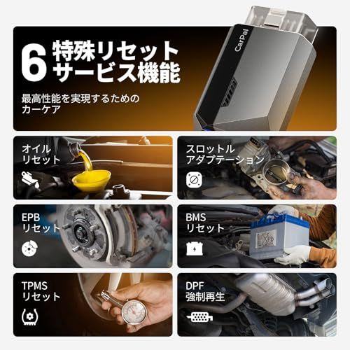 TOPDON OBD2 診断機 CARPAL 、iOS および Android 用全システムの故障診断機、車両健康チェック、6 つの特殊リセット機能、obd2車検チェック、修理ガイド、パフォーマンステスト ベンツ/b.m.w/VW/ブージョン 77fc5439