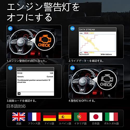 TOPDON AL400 obd2 診断機 日本語 車 故障診断機 トヨタ bmw ベンツテスター スキャンツール エンジン警告灯消し 車検排ガス検査so 168cf40f