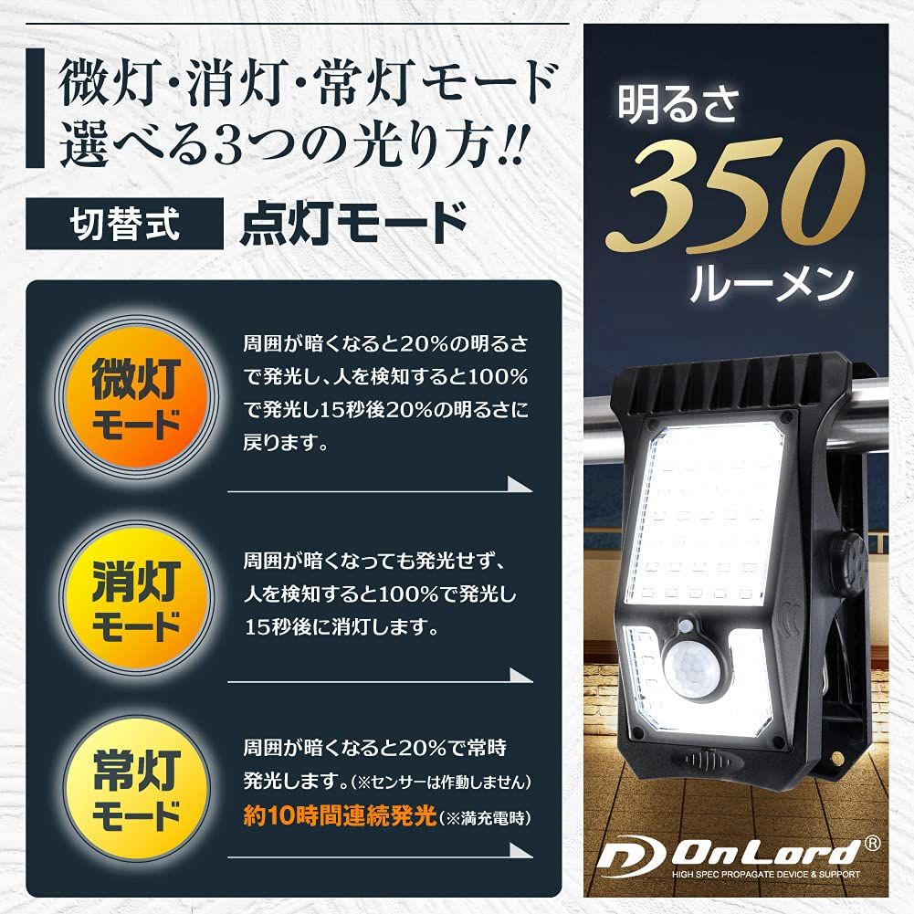 新品 オンロード(OnLord) (2台セット) クリッパ クリップ式 センサーライト 人感センサー ソーラーライト 屋外 防水 LED 日本語取説 OL-336B 新品 オンロード(OnLord) (2台セット) クリッパ クリップ式 センサーライト 人感センサー ソーラーライト 屋外 防水 LED 日本語取説 OL-336B