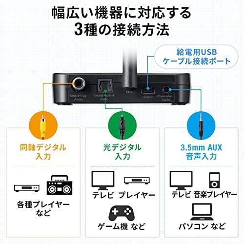 サンワダイレクト Bluetoothトランスミッター テレビ用 2台同時にapt-X LL接続 USB給電 光デジタル 3.5mm 同軸デジタル 400-BTAD011pms 3af6646d サンワダイレクト Bluetoothトランスミッター テレビ用 2台同時にapt-X LL接続 USB給電 光デジタル 3.5mm 同軸デジタル 400-BTAD011pms 3af6646d