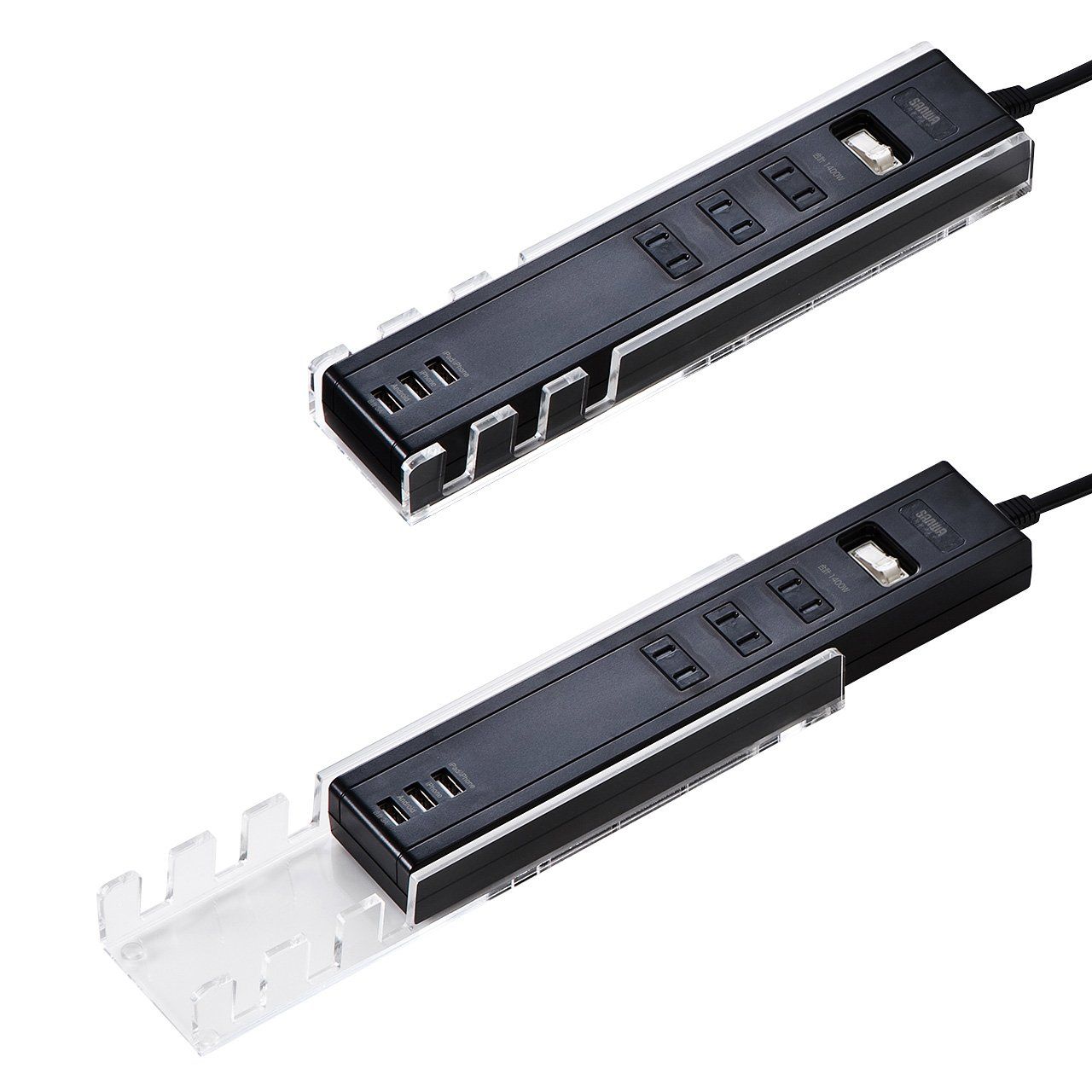 新品 サンワサプライ 便利タップ 2P 3個口 雷ガード+集中スイッチ ブラック TAP-B47BK