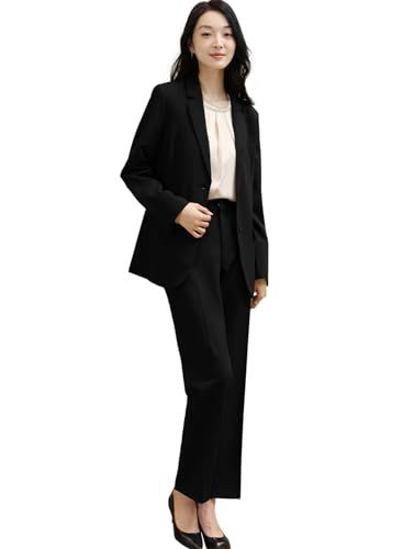 [Yino] イノ スーツ レディース セットアップ パンツスーツ 2点セット ジャケット＋ストレートパンツ ウエストゴム 洗える 着?せ おしゃれ フォーマル 通勤 入学式 卒業式 面接 通年(沖縄・離島の方発送不可）) d1e10c8a