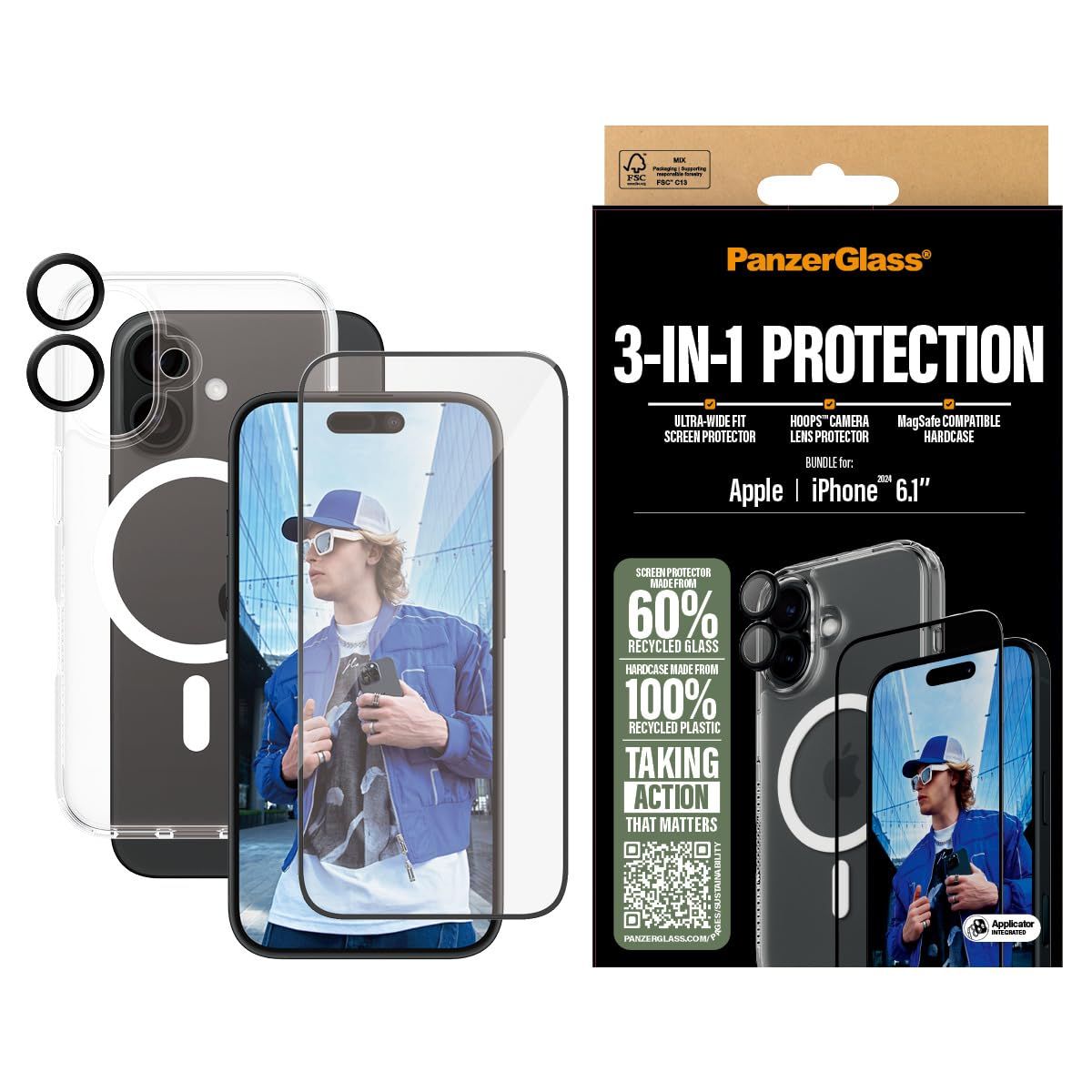 新品 PanzerGlass パンザーグラス iPhone 16 3-in-1 Protection Bundle