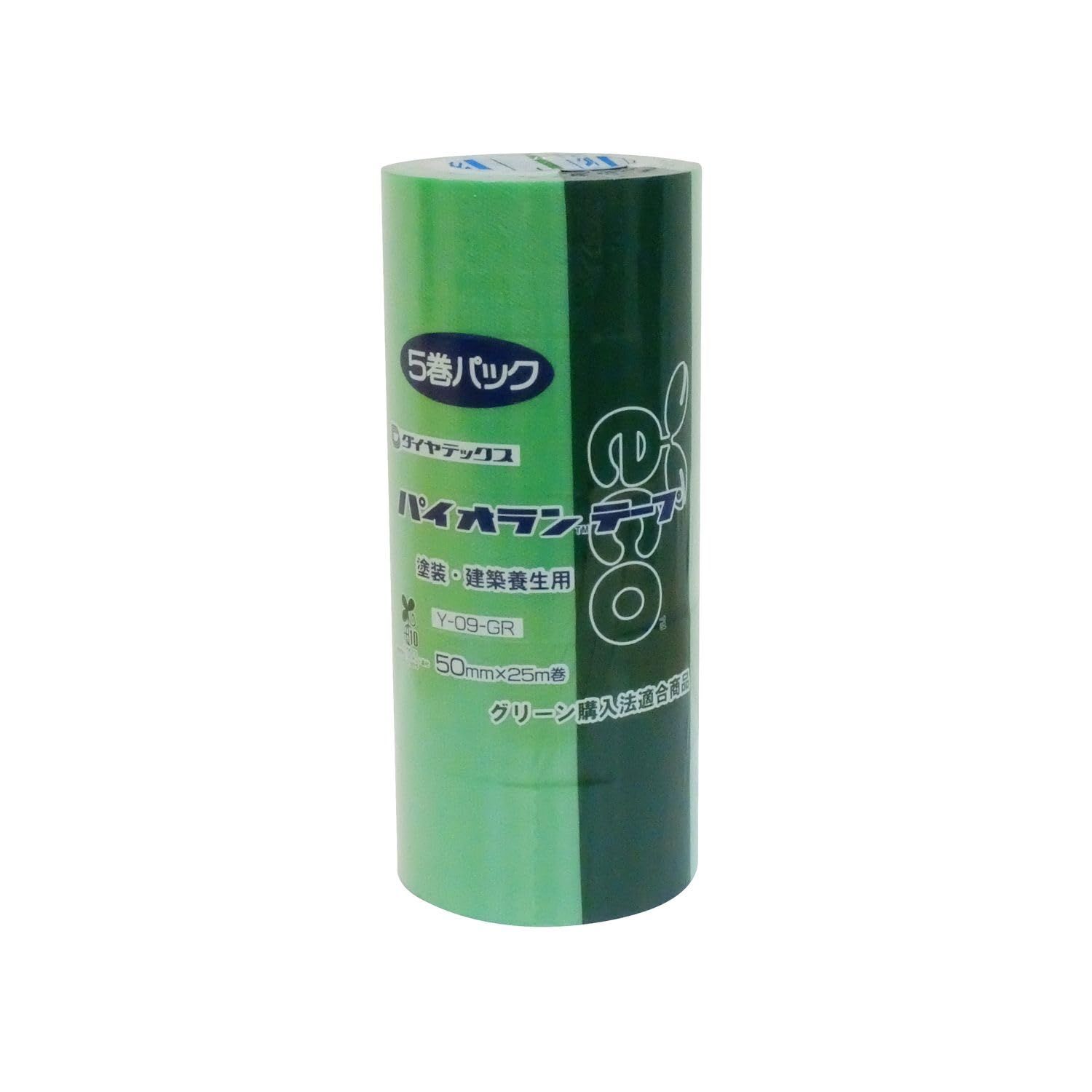新品 ダイヤテックス(Diatex) パイオラン 塗装・建築養生用テープ Yー09ーGR 50mm×25m(5巻パック)