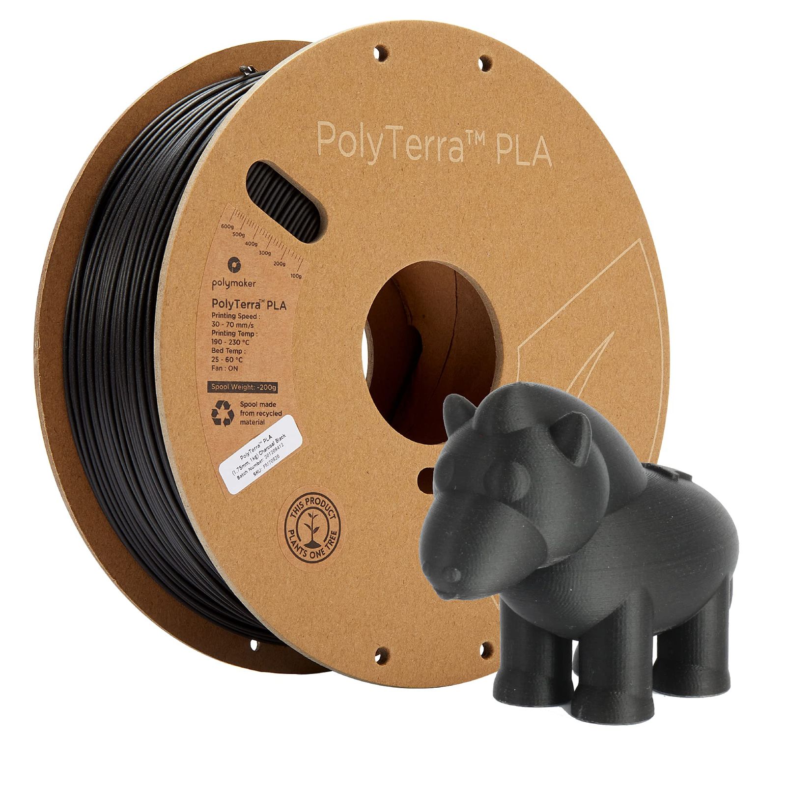 新品 ポリメーカー(Polymaker) 3Dプリンタ―用フィラメント PolyTerra PLA 1.75mm径 1000g Charcoal Black