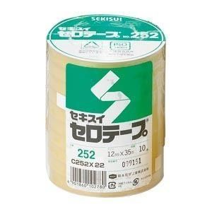 （まとめ） セキスイ セロテープ(R) No.252 （大巻）巻芯径76mm・長35m巻 C252X22 10巻入 〔×3セット〕