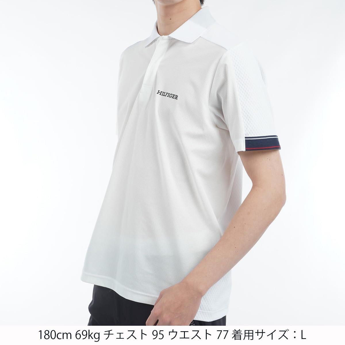 新品 [トミー ヒルフィガー ゴルフ] クラシック TOMMY HILFIGER GOLF(トミーヒルフィガー ゴルフ) ハイブリッド 半袖ポロシャツ THMA538 メンズ ホワイト