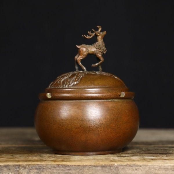 鹿 香炉 灰皿 装飾品 工芸品 美術品 置物 福鹿 香炉 陶磁器 装飾品