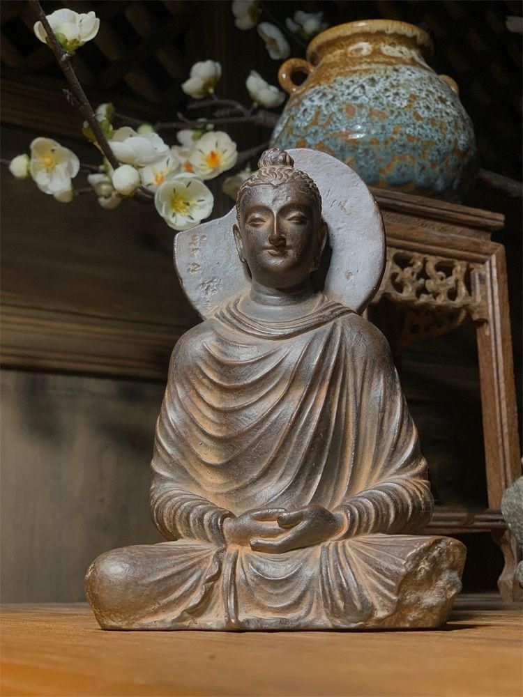 仏教美術 仏像 ガンダーラ禅定立像 家茶室 禅意装飾 工芸品 美術品 置物 ガンダーラ禅定坐像 - メルカリ
