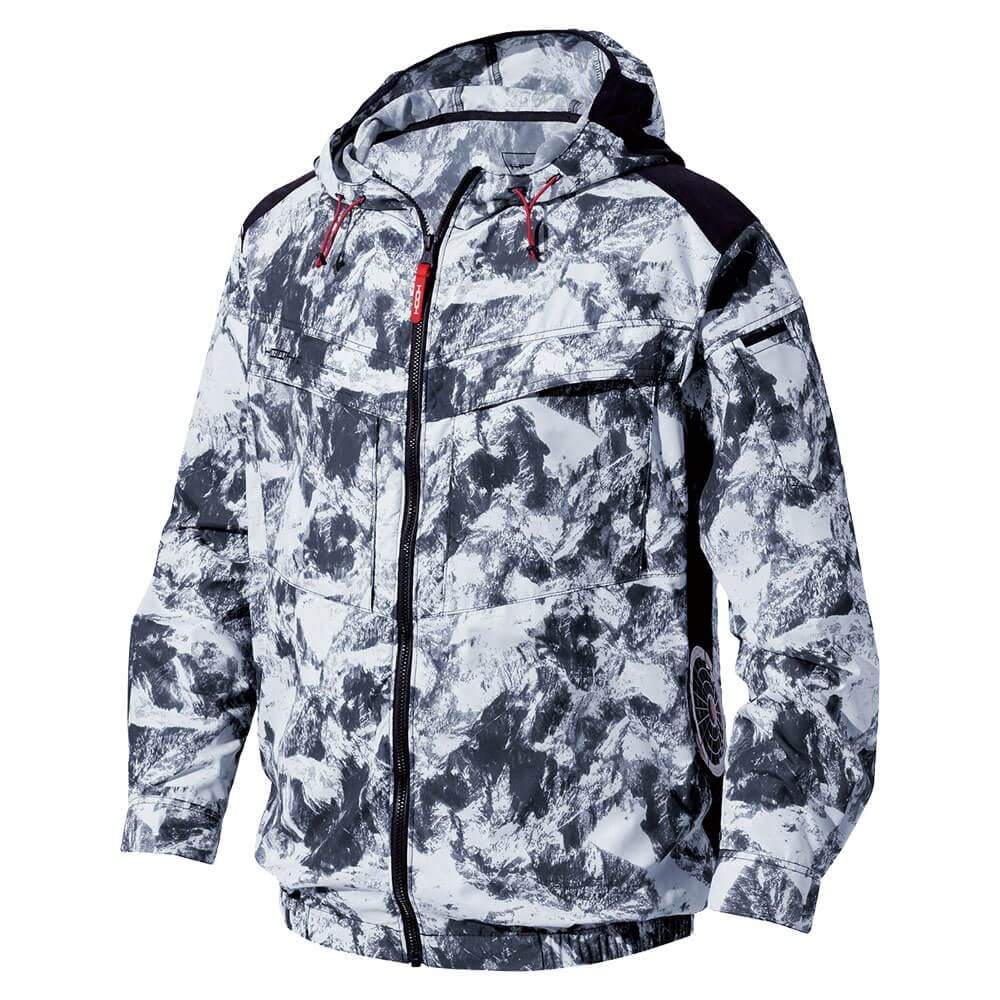 新品 [HOOH] 快適ウェア サイドファン長袖フードジャケット (ファンなし) V8812 村上被服 M 98ストーン