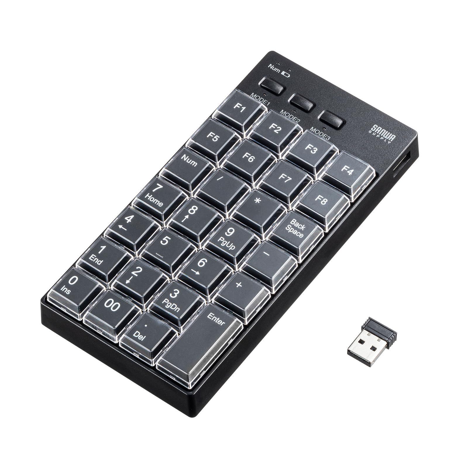 新品 サンワサプライ プログラマブルテンキー（2.4Gモデル） NT-WL26BK