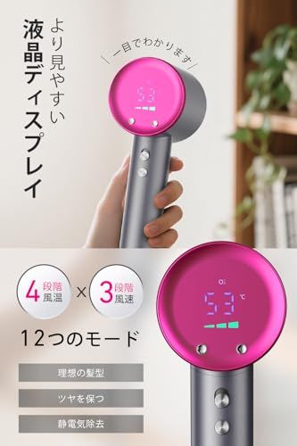 ドライヤー 大風量 【サロン級美髪ケア・AI温度センサー搭載】 高濃度