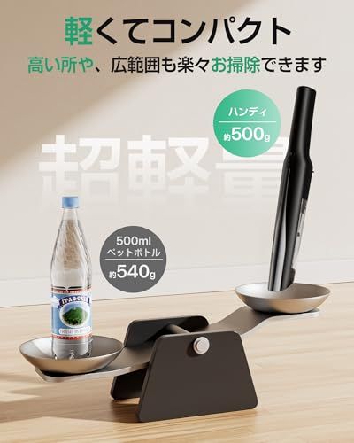 掃除機 コードレス 軽量【45KPa超強力吸引・0.5kg超軽量・45分連続稼働】 6in1 ハンディ掃除機 2WAY スティッククリーナー 収納スタンド付き 紙パック不要 低騒音 髪の毛が絡まないノンブラシ構造 LCDディスプレイ サイクロ 46a4e69a