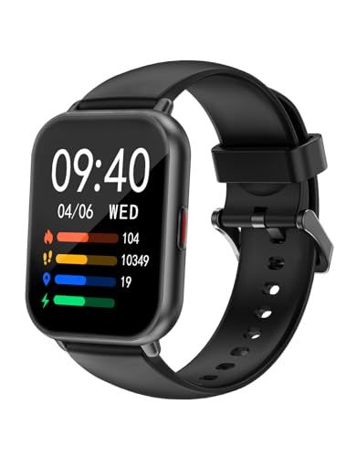 RUIMEN スマートウォッチ iPhone アンドロイド対応 通話機能付き Smart Watch 歩数計 腕時計 着信＆メッセージ通知 懐中電灯 天気予報 音楽制御 100+種類運動モード 文字盤 IP68防水 長持ちバッテリー ストップ 89936b69