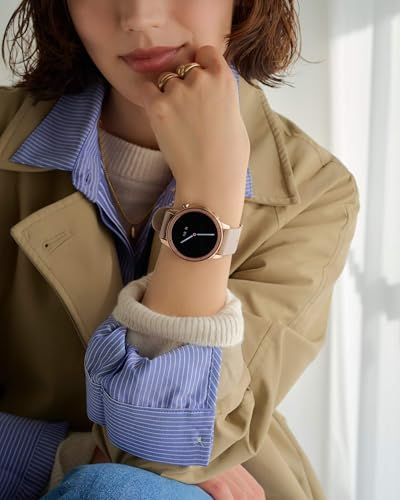MONOMAM CHIC スマートウォッチ レディース 小さめ iPhone対応 アンドロイド対応 AMOLED 常時表示 丸型 ベルト幅20mm メンズ 活動量計 Line 着信通知 母の日 ギフト プレゼント (Black)e 73f2e5ff
