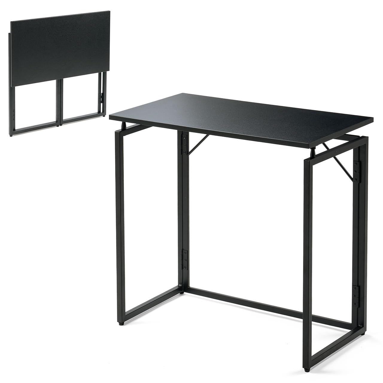 サンワダイレクト 折りたたみデスク コンパクト 幅73×奥行40×高さ70cm 耐荷重20? パソコンデスク 折り畳みテーブル ブラック 100-DESKH075BK送料無料
